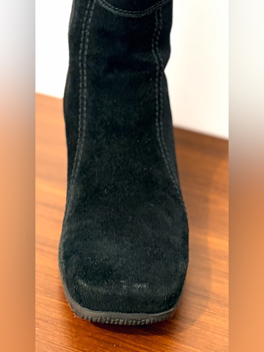 La Canadienne Black Suede Wedge Ankle Boots Waterproof Zip 8 - Picture 6 of 6